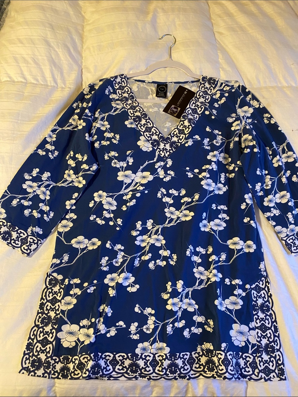 The Met Metropolitan Museum of Art Blue White Ginger Jar Chinoiserie Top Dress